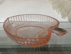 Heart shaped glass bowl in iced tea color