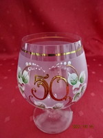 Pink bottle, cocktail glass for the 50th anniversary of women, height 13.5 cm. He has!
