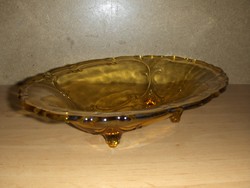 Antik borostyán négylábú üveg kínáló tál (afp)