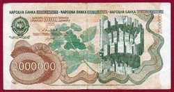 Külföldi pénzek:  Jugoszlávia - 1989 inflációs 2 millió Dínár