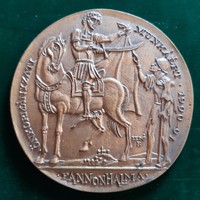 Ferenc Lebó: Saint Martin, bronze plaque, relief