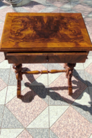 Antik 1800as évekből felújított eredeti asztal fiókos,varró,laptop, notebook Home office asztal f