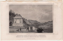 Skariatine emléke Segesvárnál, acélmetszet 1864, Hunfalvy, Rohbock, eredeti, képekben, Erdély
