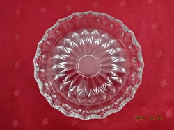 Polished glass, round centerpiece, diameter 14 cm. He has!