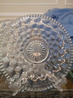 Op art iparművészeti üveg tányérok, 6 db süteményes