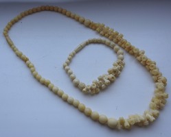 Bone necklace and bracelet set