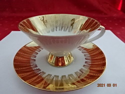Bareuther bavaria German porcelain teacup + placemat, richly gilded. He has!