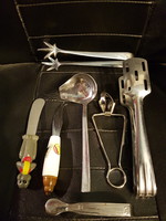 Stainless steel kitchen sugar, cake tongs, butter-cheese knife mini, messy spoon.