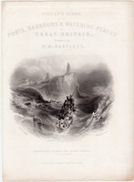 Címlap, Tynemouth zárda és világítótorony, acélmetszet 1839, eredeti, 13 x 17 cm, metszet, Bartlett