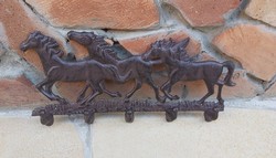 Gyönyörű  vas lovas fogas, fali fogasok Gyűjtői szépségek  falusi dekoráció 