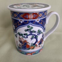 Kínai porcelán fedeles bögre