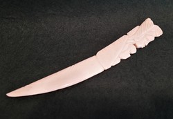 Régi afrikai faragott csont levélbontó kés / papírvágó kés