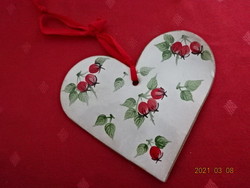German ceramic, heart-shaped wall decoration, height 12 cm. He has!