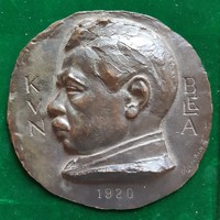 Olcsai Kiss Zoltán: Kun Béla 1920, bronz dombormű, relief