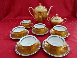 German porcelain, gilded coffee set for six people, gilded by a Hungarian painter. He has!