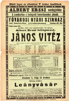 Fővárosi Nyári Színház plakát 1917, eredeti, 31 x 47 cm, Krisztinaváros, János vitéz, Albert Erzsi