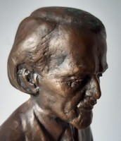 Béla Domonkos: bronze statue of Zoltán Kodály, small sculpture, 24 cm