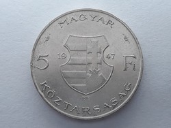 Magyarország Ezüst Kossuth 5 Forint 1947 - Magyar 5 forint 1947 pénz, érme