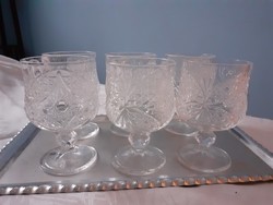 Very nice set of 6 patterned glass glasses