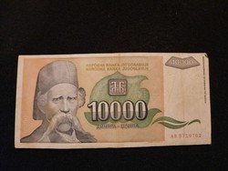 Ropogós Jugoszláv 10000 Dínár 1993