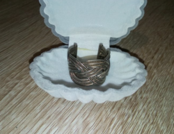 Jelzett Sterling Ezüst  Fonott Állíthatós Gyűrű