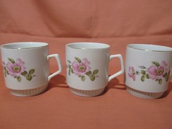3 Zsolnay wild rose mugs, cups