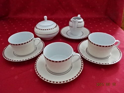 Lowland porcelain, checkered edge, three-person, 9-piece tea set. He has!