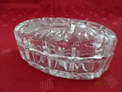 Crystal glass, oval centerpiece. Size: 8 x 5 x 3 cm. He has!