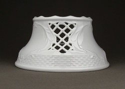 1D580 Áttört hófehér Herendi porcelán melegentartó állvány