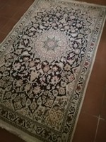 210 x 120 cm kézi csomozasu Iráni Nain perzsa szőnyeg eladó 