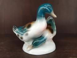 Porcelán figura, kacsa, madár, állat