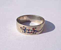 Színes gyíkos 925-ös gyűrű