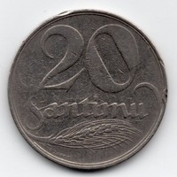 Lettország 20 lett santim, 1922