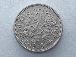 Egyesült Királyság Anglia 6 Pence, Penny 1958 - Angol Brit 6 pence, penny 1958 külföldi pénz, érme