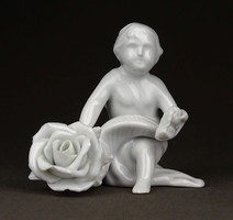 1D618 Hófehér Herendi bőségszarus porcelán figura 8 cm