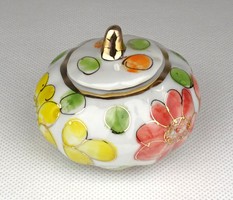 1D569 Thaiföldi kézzel festett tök alakú porcelán ékszertartó bonbonier