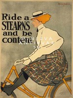 Női kerékpár bicikli reklám plakát Stearns hölgyeknek E. Penfield 1896 Vintage/antik plakát reprint