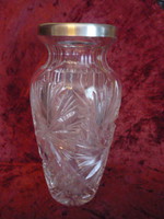 Ezüst peremű csiszolt kristály váza 2103 21