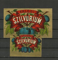 Címke- valódi szilvórium-1900-as évek 2 db