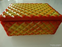 Jewelry Glass Box in Yellow Malachite Color