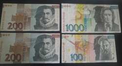 Szlovén 100,(2 db)200,1000 Tolár 