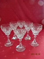 Crystal wine glass with base, six pieces, diameter 6.5 cm. He has!