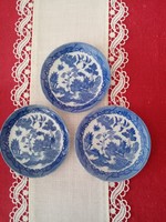 Keleti / kínai  kék fehér tojáshéj  porcelán  teás csésze alj  3db  - Willow minta / fűzike madár