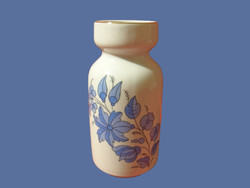 Eredeti kézzel, különleges kékkel festett Kalocsai porcelán váza