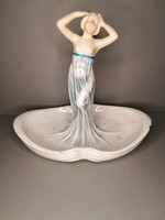 Beautiful Art Nouveau party nude offering. 30X26cm, zsolnay effect