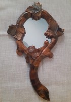 Beautiful old Art Nouveau carved hand mirror