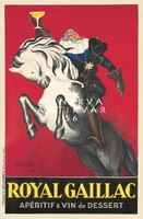 Vintage likőr szeszes ital alkohol hirdetés reklám plakát reprint nyomat nemes lovag fehér ló pohár