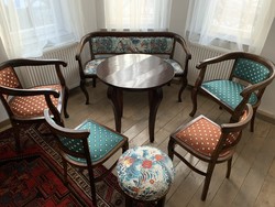 Beautiful designer piece. Art Nouveau living room set, 7 pieces
