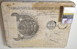 Antik litográfiai mészkő "nyomólap - klisé" az 1900 -as évek elejéről