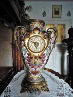 Large Zsolnay vase + clock 1870s
